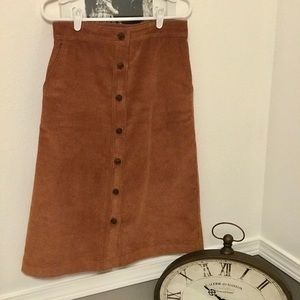Gap Corduroy Button Front Skirt